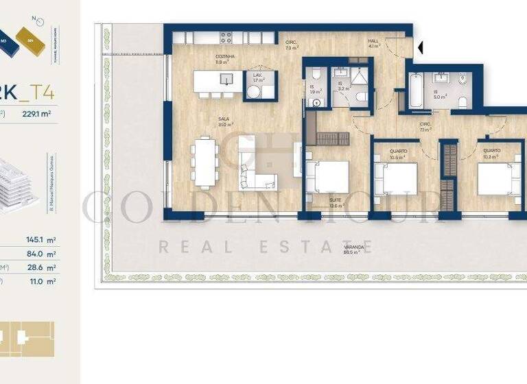 Wohnung zum Kauf 830.000 € 146 m² Canidelo 4400