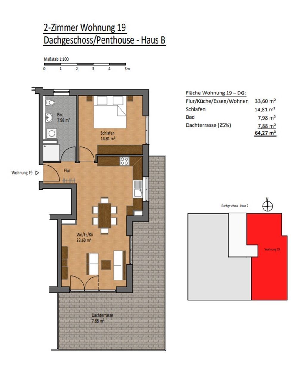 Penthouse zur Miete 950 € 2 Zimmer 64,3 m²<br/>Wohnfläche 3.<br/>Geschoss 01.01.2025<br/>Verfügbarkeit Georg-Simler-Str. 17 Bad Wimpfen Bad Wimpfen 74206