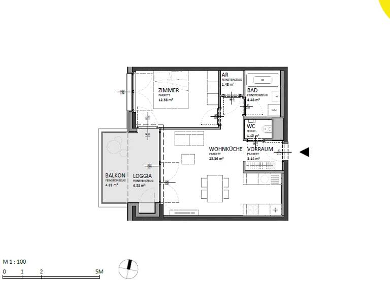 Wohnung zum Kauf 364.000 € 2 Zimmer 55,1 m² 6. Geschoss Josef-Deutsch-Strasse 5 Wien 1100