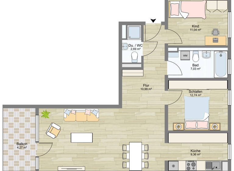 Wohnung zum Kauf 980.000 € 3 Zimmer 90,9 m²<br/>Wohnfläche 3.<br/>Geschoss Neuhausen-Nymphenburg München 80639