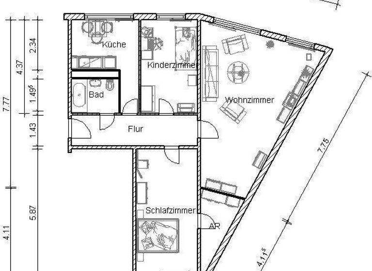 Wohnung zur Miete nur mit Wohnberechtigungsschein 469 € 3 Zimmer 82,2 m² 3. Geschoss frei ab 20.04.2026 Breisgaustr. 37 Grünau-Mitte Leipzig 04209