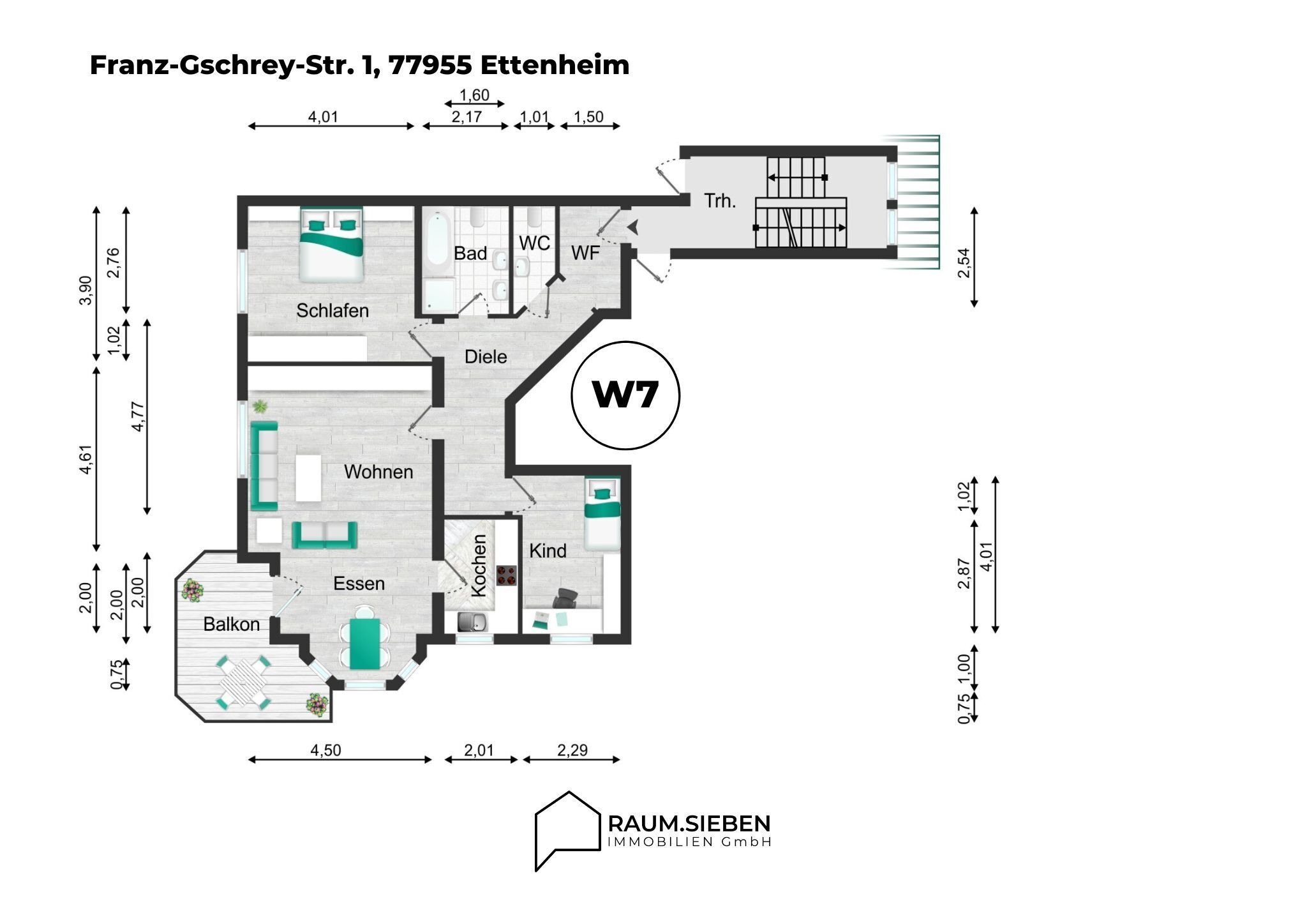 Wohnung zum Kauf 269.900 € 3 Zimmer 88,9 m²<br/>Wohnfläche 1.<br/>Geschoss Ettenheim Ettenheim 77955