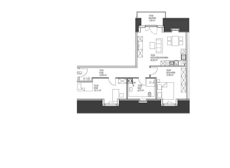 Wohnung zur Miete - Erstbezug 1.255 € 3 Zimmer 76,7 m² 3. Geschoss frei ab 15.05.2026 Bieber Offenbach 63073