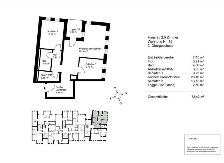 Wohnung zum Kauf - Erstbezug 433.178 € 2,5 Zimmer 73,4 m² 2. Geschoss Hofkirchen 94544