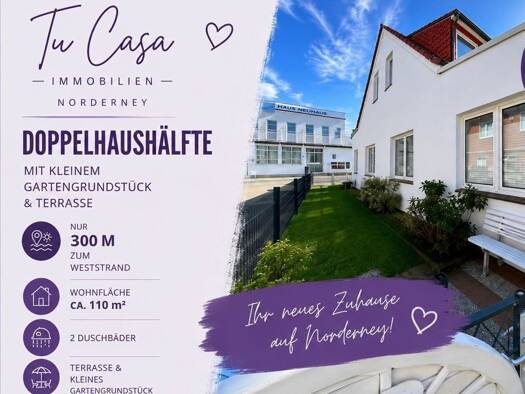 Doppelhaushälfte zum Kauf als Kapitalanlage geeignet 899.000 € 6 Zimmer 110 m² 162 m² Grundstück Norderney 26548