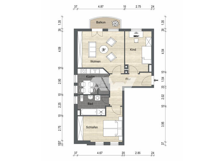 Wohnung zum Kauf 159.500 € 3 Zimmer 73,3 m²<br/>Wohnfläche Bockhorn Bockhorn 26345