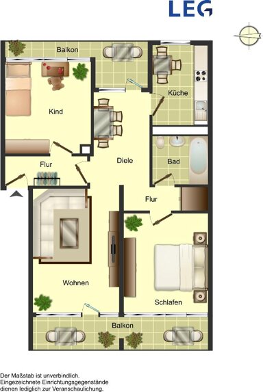 Wohnung zur Miete 849 € 3,5 Zimmer 81,6 m² EG frei ab 02.12.2024 Max-Planck-Straße 16 West Ratingen 40880