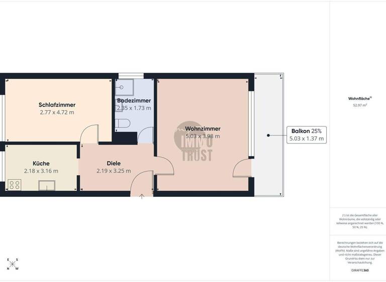 Wohnung zum Kauf 166.000 € 2 Zimmer 53 m² 4. Geschoss Misburg-Nord Hannover 30627