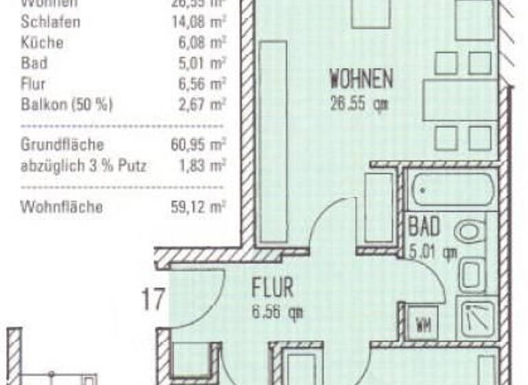 Wohnung zum Kauf 149.000 € 2 Zimmer 59,1 m²<br/>Wohnfläche 2.<br/>Geschoss Seehausener Allee 32 Seehausen Leipzig / Seehausen 04356