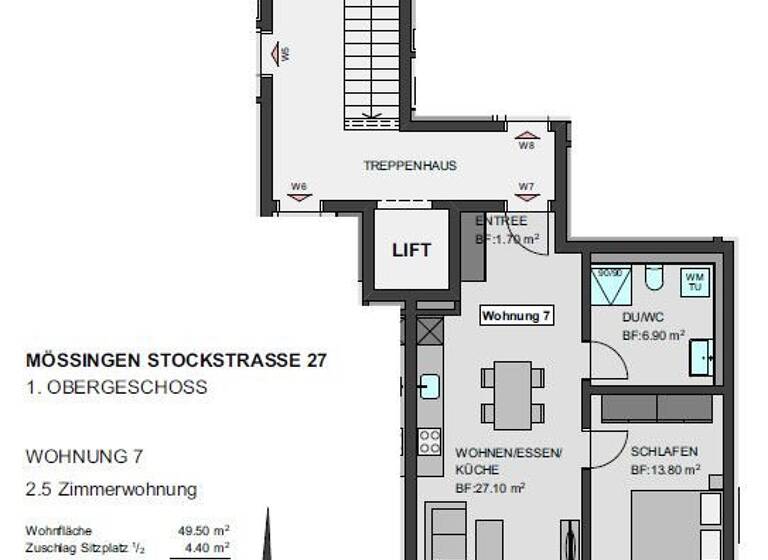 Wohnung zum Kauf 299.900 € 2,5 Zimmer 53,9 m²<br/>Wohnfläche 1.<br/>Geschoss Mössingen Mössingen 72116