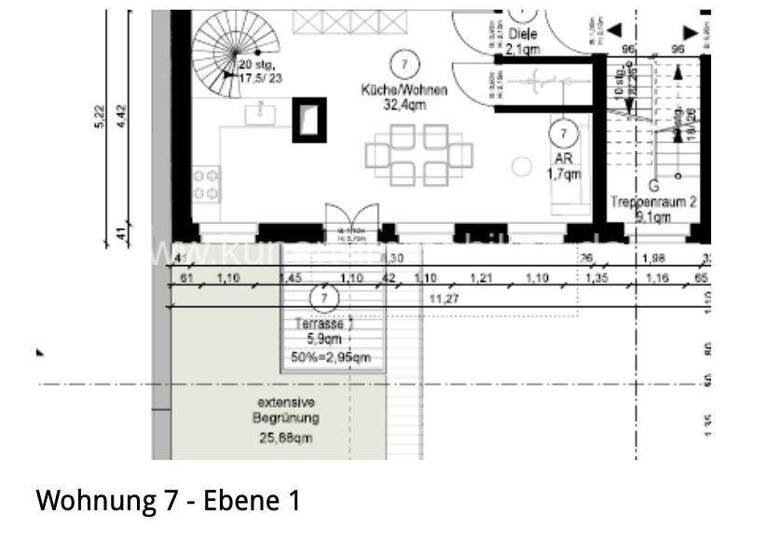 Maisonette zur Miete 1.406 € 5 Zimmer 112,5 m² Adolf von Harnack Straße 27 Paulusviertel Halle (Saale) 06114