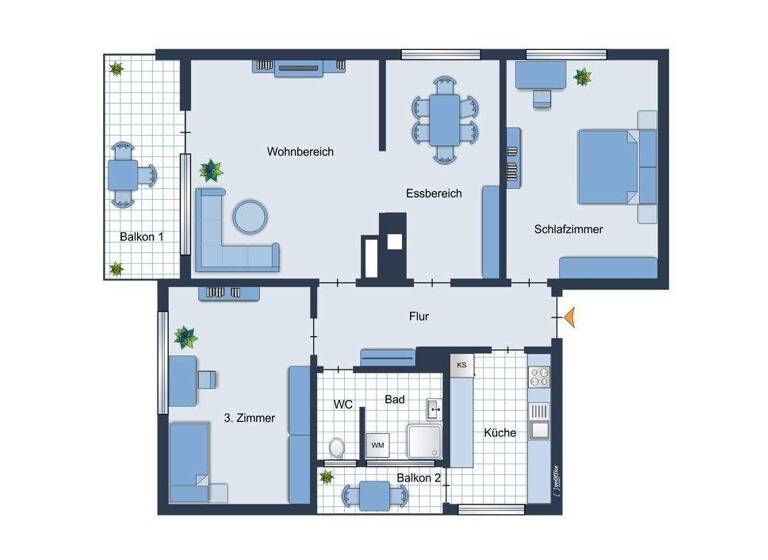 Wohnung zum Kauf 355.000 € 4 Zimmer 83 m² West Stuttgart 70174
