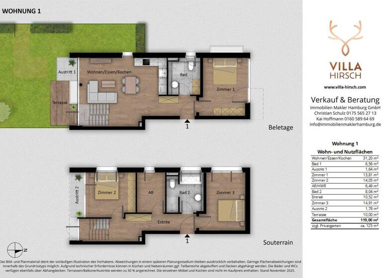 Maisonette zum Kauf - Erstbezug 879.000 € 4 Zimmer 119 m² EG frei ab 01.10.2026 Hirschwechsel 2 Kleinmachnow 14532