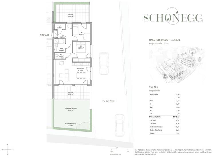 Wohnung zum Kauf - Erstbezug 555.250 € 3 Zimmer 72,5 m² EG Hall in Tirol 6060