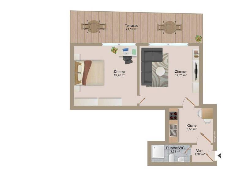 Wohnung zum Kauf 124.400 € 2 Zimmer 50,7 m² EG Gödersdorf 9585