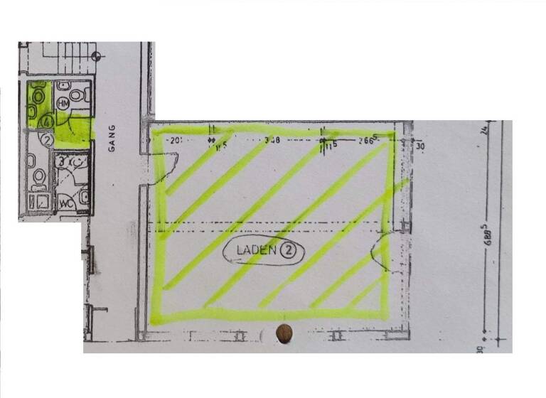 Laden zum Kauf 115.000 € 1 Zimmer 58 m² Verkaufsfläche Münchener Platz 11 Waldkraiburg 84478