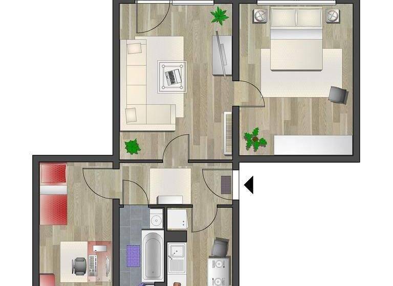 Wohnung zur Miete 370 € 3 Zimmer 58,7 m² 4. Geschoss frei ab 01.08.2026 L.-Ebersberger-Str. 51 Gablenz Chemnitz 09127