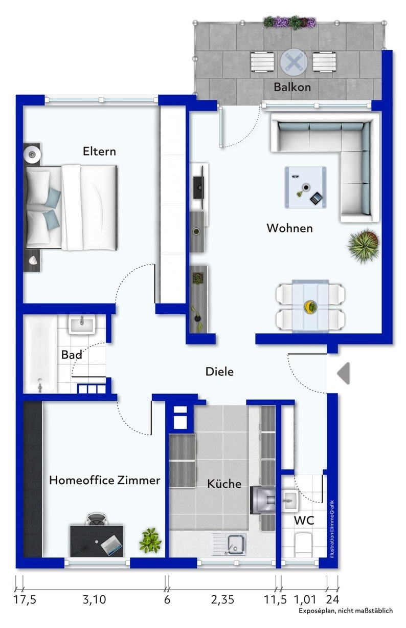 Wohnung zum Kauf 311.600 € 3 Zimmer 70 m²<br/>Wohnfläche Schorndorf - Innenstadt Schorndorf 73614