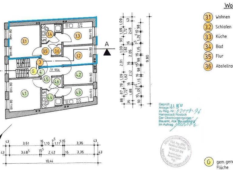 Wohnung zum Kauf 119.000 € 2 Zimmer 38,3 m² Kröpeliner Tor-Vorstadt Rostock 18057