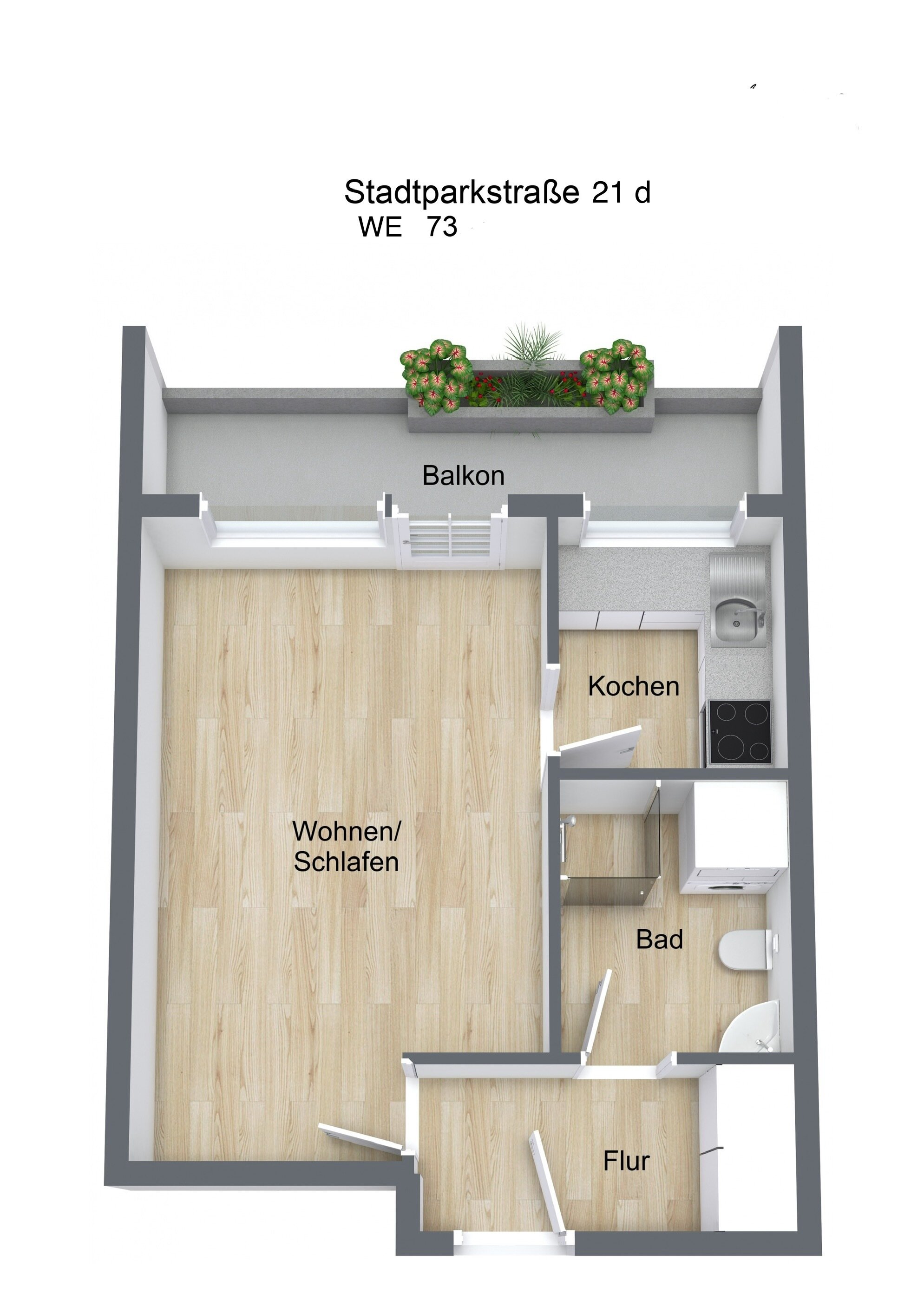 Wohnung zum Kauf provisionsfrei 125.000 € 1 Zimmer 33,1 m²<br/>Wohnfläche 3.<br/>Geschoss Stadtparkstr. 21 d Süd Schwabach 91126