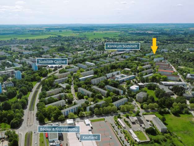 Wohnung zur Miete 960 € 2 Zimmer 50 m² 1. Geschoss Max-Planck-Straße 13 Südstadt Rostock 18059