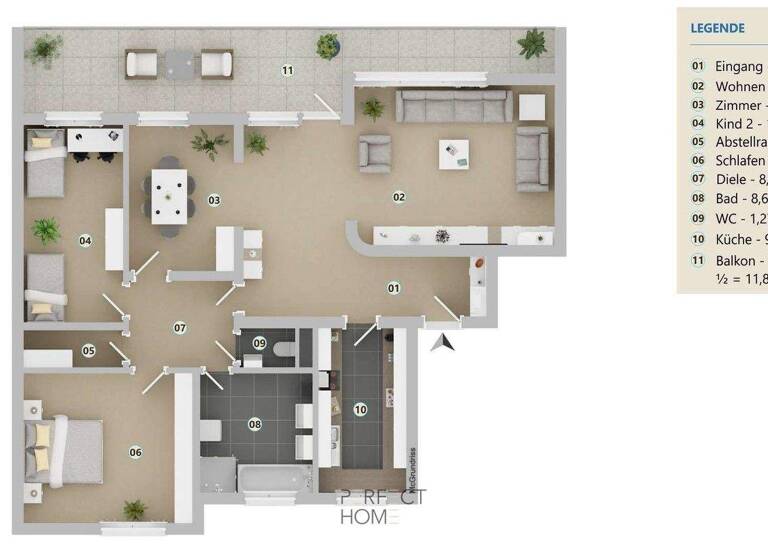 Wohnung zum Kauf 365.000 € 4 Zimmer 116,1 m² 5. Geschoss Neckargartach Heilbronn 74078