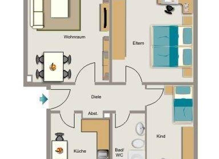 Wohnung zur Miete 550 € 3,5 Zimmer 67,2 m² EG frei ab 01.07.2026 Eichendorffstraße 16 Gestfeld Kamp-Lintfort 47475