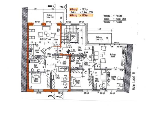 Wohnung zum Kauf provisionsfrei 269.300 € 3 Zimmer 81,5 m² Geschoss 2/3 frei ab 01.11.2026 Hohe Lucht 14 Coesfeld Coesfeld 48653