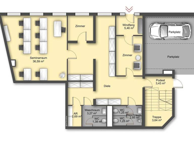 Büro zur Miete 9,23 € Baden 2500