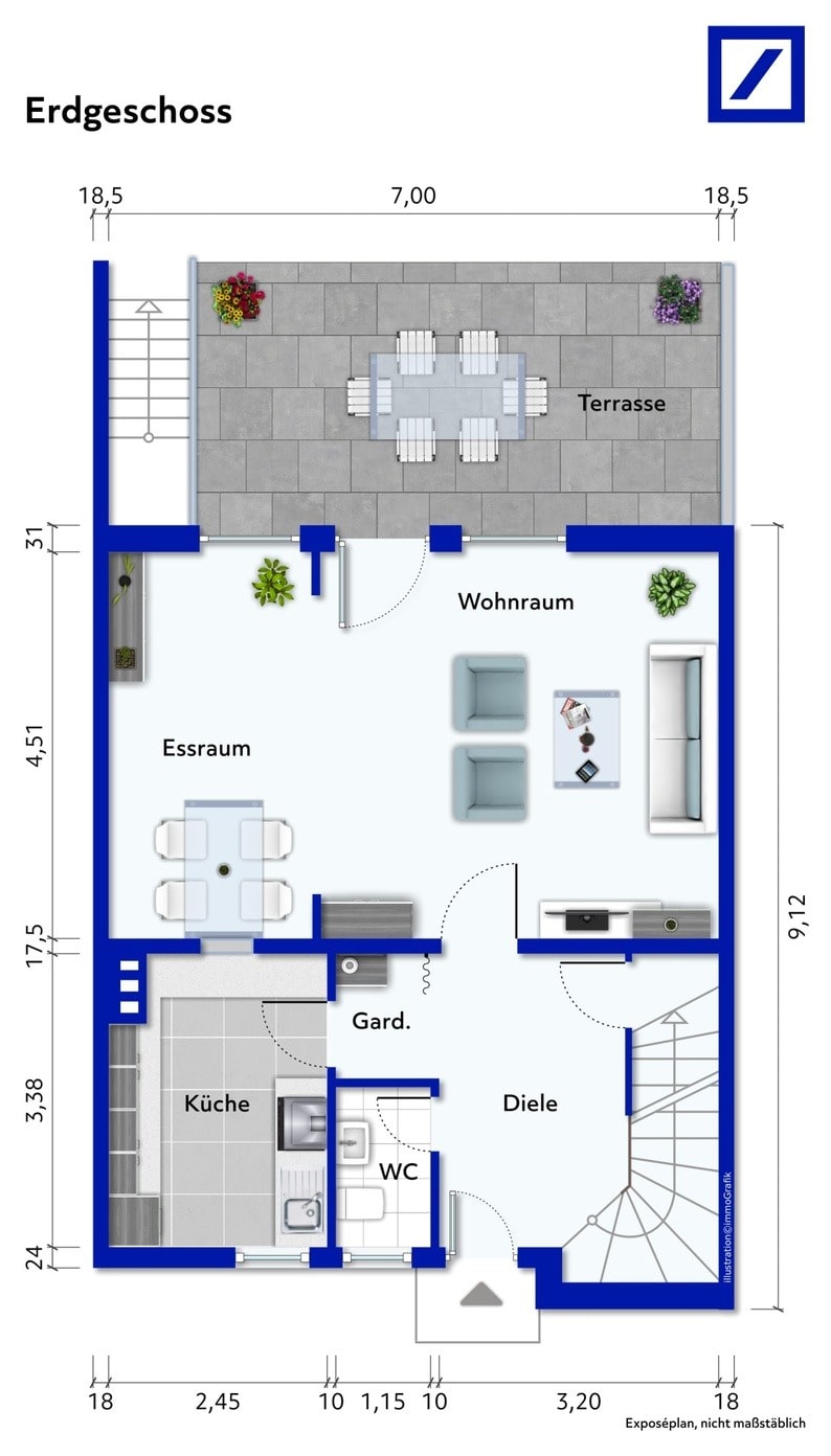 Reihenmittelhaus zum Kauf 398.000 € 5 Zimmer 110 m²<br/>Wohnfläche 220 m²<br/>Grundstück Nordstadt 12 Hilden 40721