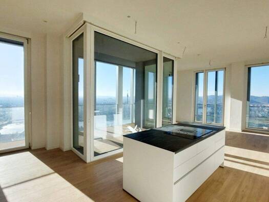 Wohnung zur Miete - Erstbezug 2.641 € 3 Zimmer 112,8 m² 42. Geschoss frei ab 01.04.2026 Wien 1210