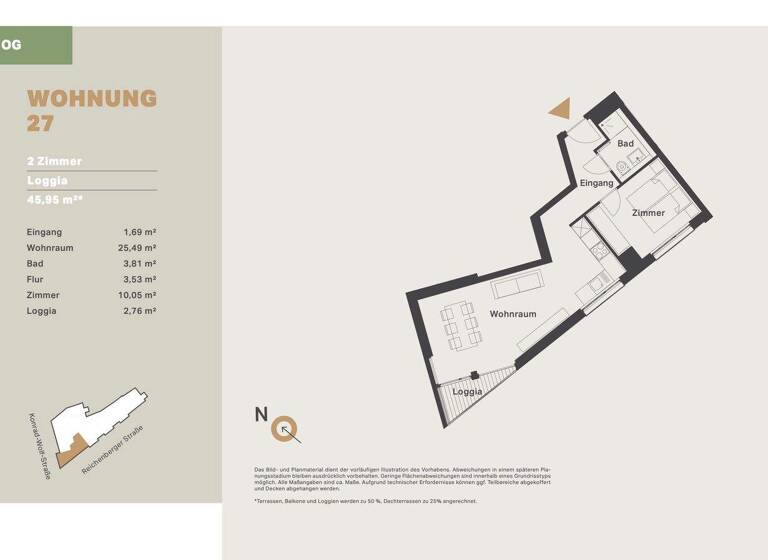 Wohnung zum Kauf - Erstbezug provisionsfrei 378.200 € 2 Zimmer 46 m² 4. Geschoss Reichenberger Straße 11 Alt-Hohenschönhausen Berlin 13055
