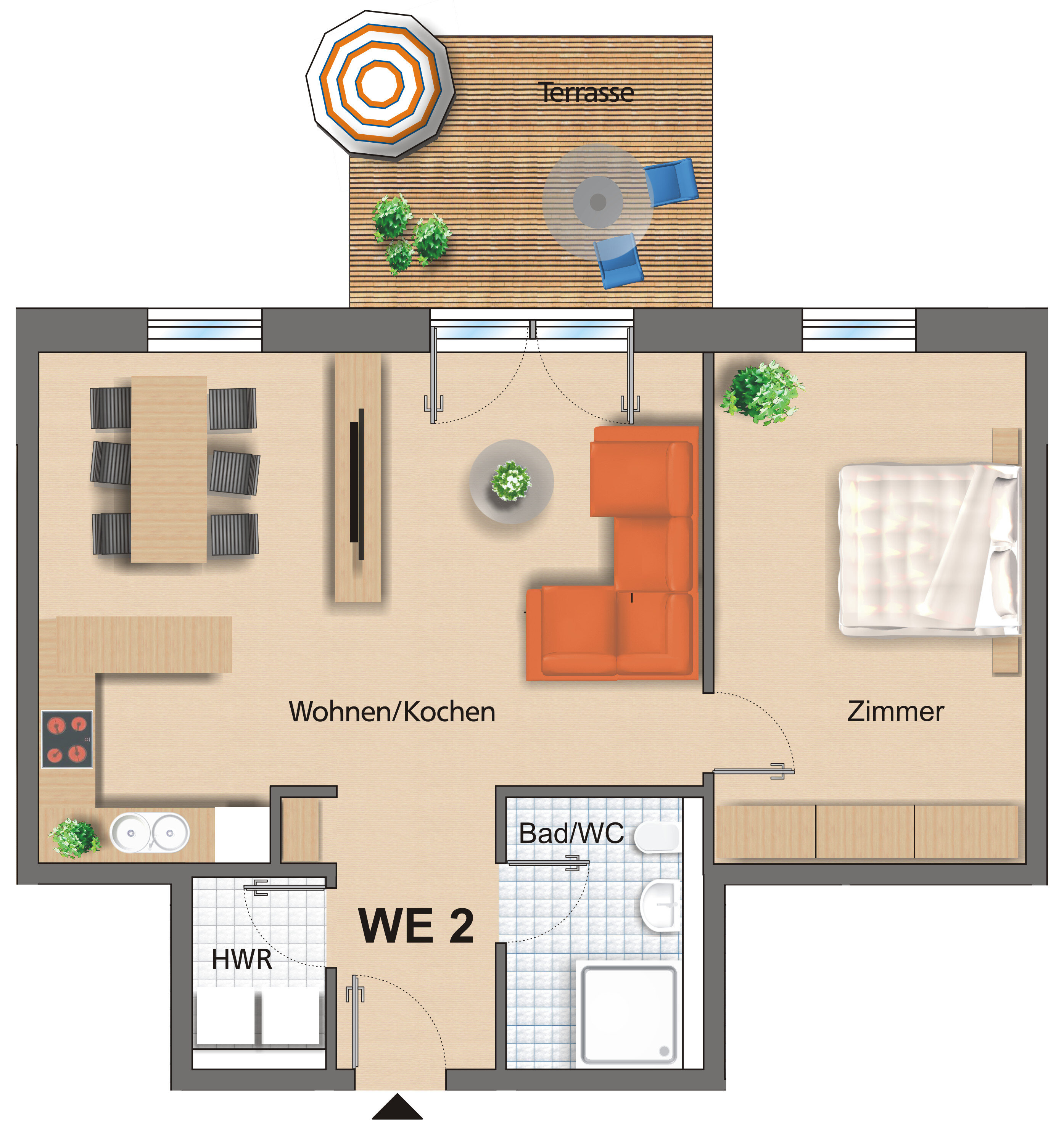 Terrassenwohnung zum Kauf provisionsfrei 485.000 € 2 Zimmer 74,6 m²<br/>Wohnfläche EG<br/>Geschoss Konrad-Zuse-Allee 20 Lüne - Moorfeld Lüneburg 21337