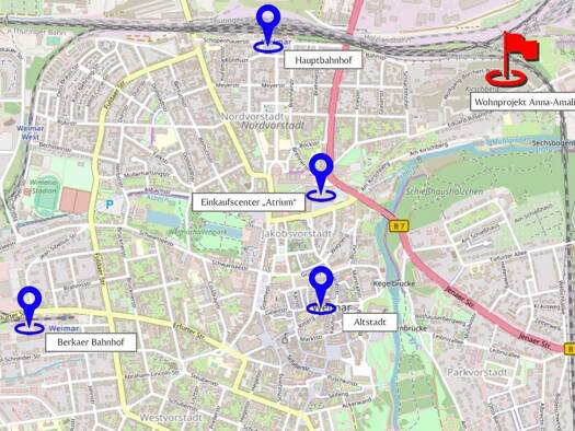 Wohnung zur Miete 610 € 2 Zimmer frei ab sofort Nordvorstadt Weimar 99423