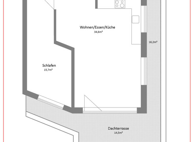 Penthouse zur Miete - Erstbezug 1.050 € 2,5 Zimmer 75 m² 2. Geschoss Bad Rappenau 74906