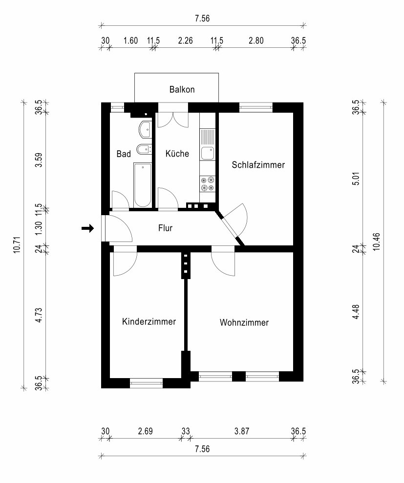 Wohnung zur Miete 390 € 3 Zimmer 65 m²<br/>Wohnfläche EG<br/>Geschoss 15.01.2025<br/>Verfügbarkeit Jerichower Straße 48 Dessauer Straße Magdeburg 39114