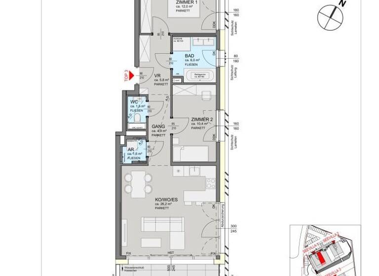 Wohnung zum Kauf 1.330.000 € 3 Zimmer 68,4 m² 1. Geschoss Hauptstraße 180 Seeboden am Millstätter See 9871