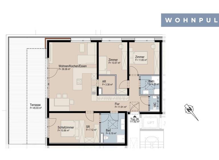 Wohnung zum Kauf - Neubau provisionsfrei 963.253 € 4 Zimmer 111,9 m² Huebe 43 Oberperfuss 6173