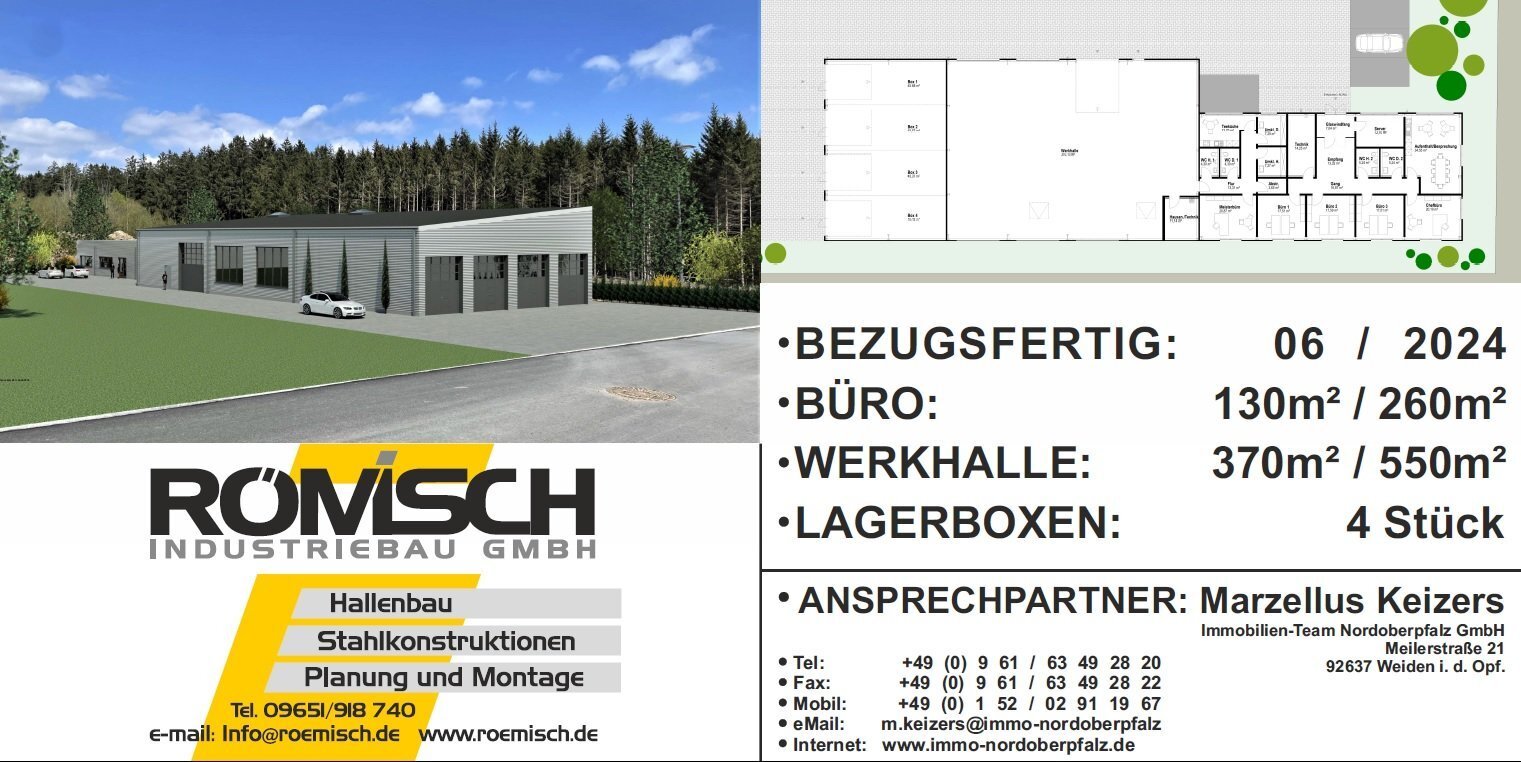 Werkstatt zur Miete 6,90 € 550 m²<br/>Lagerfläche von 370 m² bis 550 m²<br/>Teilbarkeit Am Michlbach 3 Vohenstrauß Vohenstrauß 92648