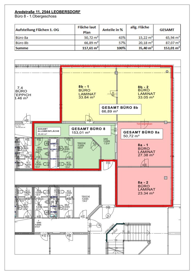 Büro-/Praxisfläche zur Miete 6,75 € 2 Zimmer ARED-Straße 11 Leobersdorf 2544