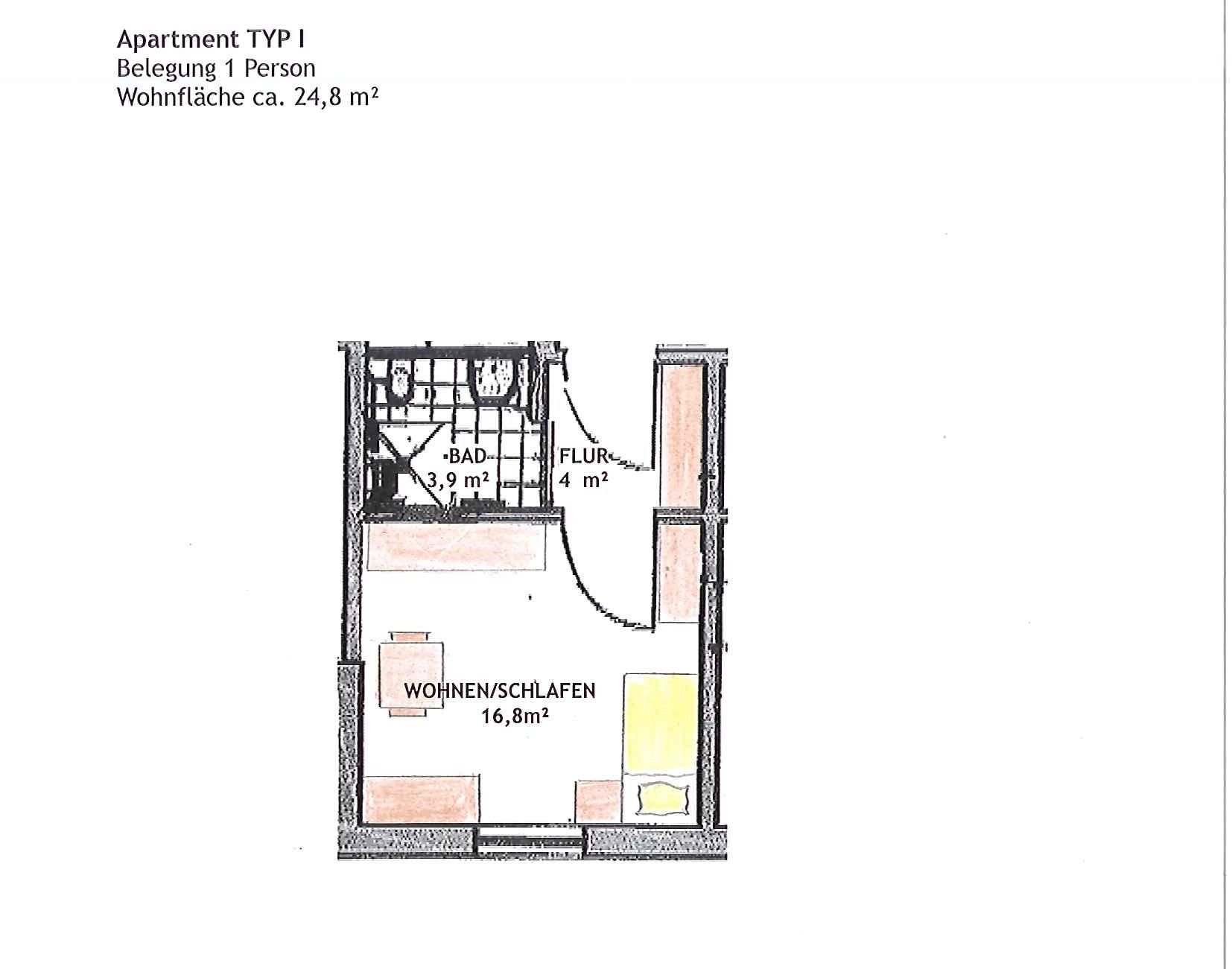 Wohnung 24.76 m² 430.46 € zur Miete Gotha,Gotha(99867)