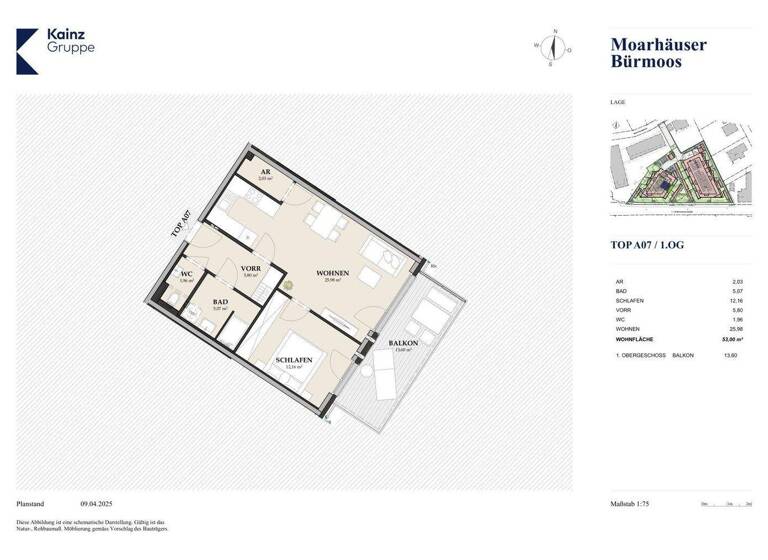 Wohnung zum Kauf - Erstbezug 244.000 € 2 Zimmer 53 m² 1. Geschoss Bürmoos 5111