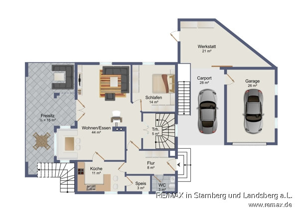 Wohnung zum Kauf 597.000 € 3 Zimmer 144 m²<br/>Wohnfläche EG<br/>Geschoss Scheuring Scheuring 86937