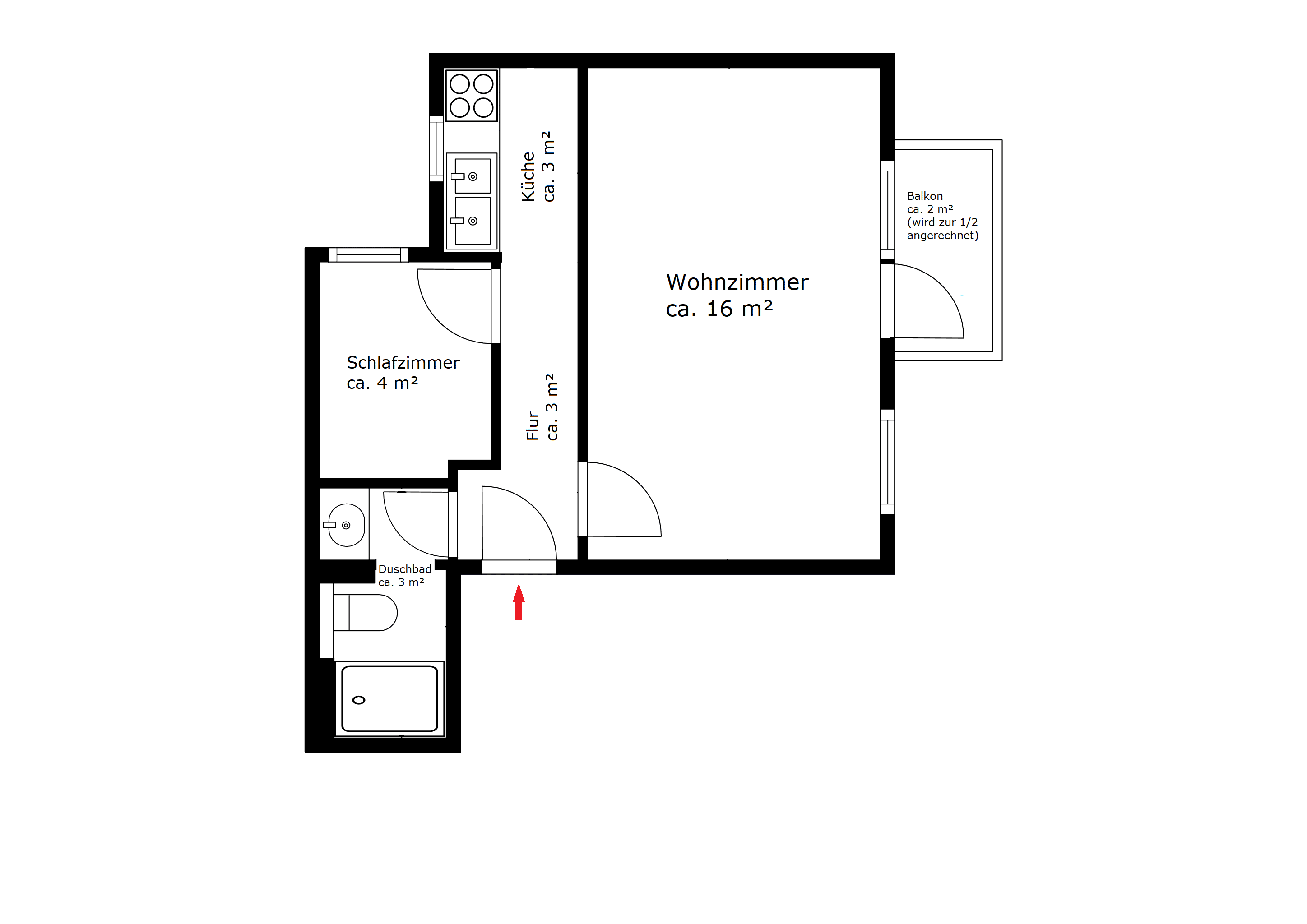 Wohnung zum Kauf 125.000 € 2 Zimmer 30 m²<br/>Wohnfläche 2.<br/>Geschoss Peterswerder Bremen 28203