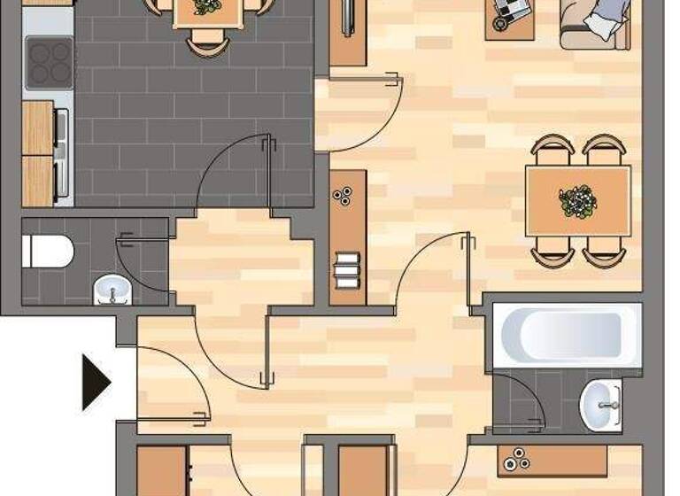 Wohnung zur Miete 564 € 3 Zimmer 65,6 m² 2. Geschoss Lüneburger Ring 22 Vorsfelde Wolfsburg 38448