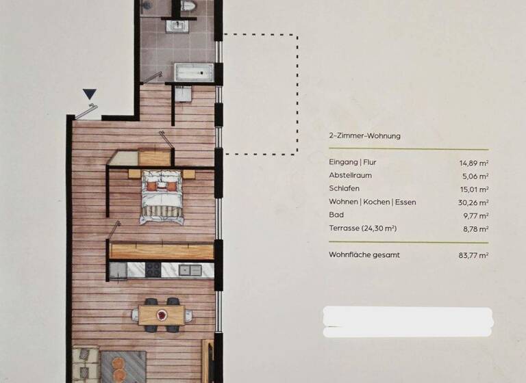 Terrassenwohnung zur Miete 1.340 € 2 Zimmer 84 m² 2 Geschosse frei ab sofort Am Graben 47 Berg Landshut 84036