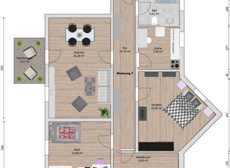 Wohnung zur Miete 757 € 3 Zimmer 96,4 m² 3. Geschoss frei ab 01.05.2026 Braunschweiger Str. 37a Schöppenstedt 38170