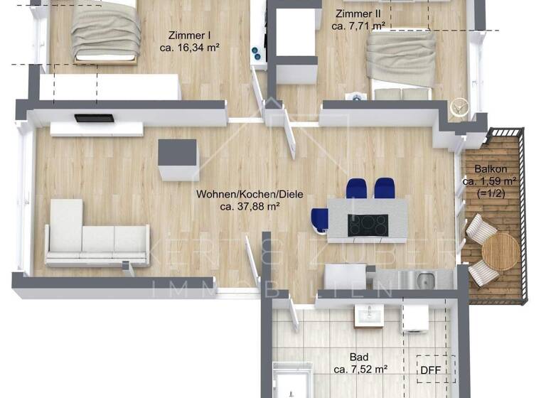 Wohnung zum Kauf 255.000 € 2 Zimmer 66,9 m² 5. Geschoss Weigelshof Nürnberg 90489