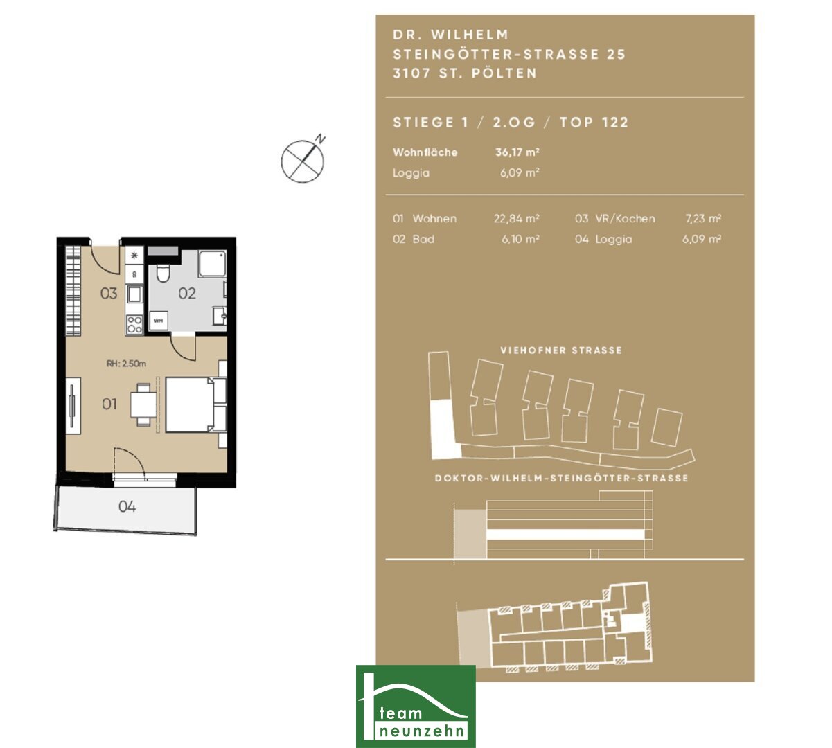 Wohnung zur Miete 369 € 1 Zimmer 36,2 m²<br/>Wohnfläche 2.<br/>Geschoss Doktor-Wilhelm-Steingötter-Straße 25 Viehofen St. Pölten 3100