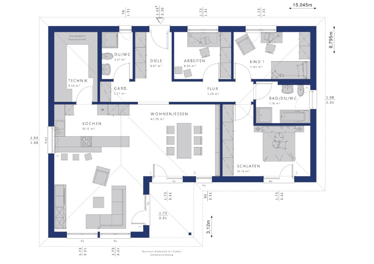 Bungalow zum Kauf provisionsfrei 537.485 € 4 Zimmer 126 m²<br/>Wohnfläche 700 m²<br/>Grundstück Hackenstedt Holle 31188